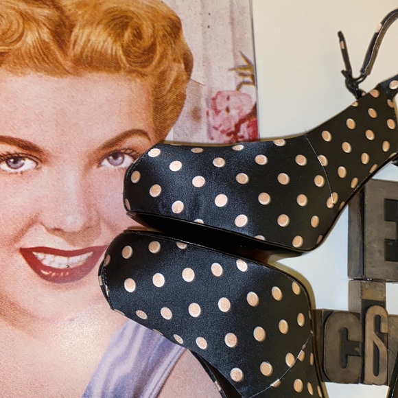 SAM EDELMAN ‘Evelyn’ Peep Toe Polka Dot Stilettos - Picture 8 of 12